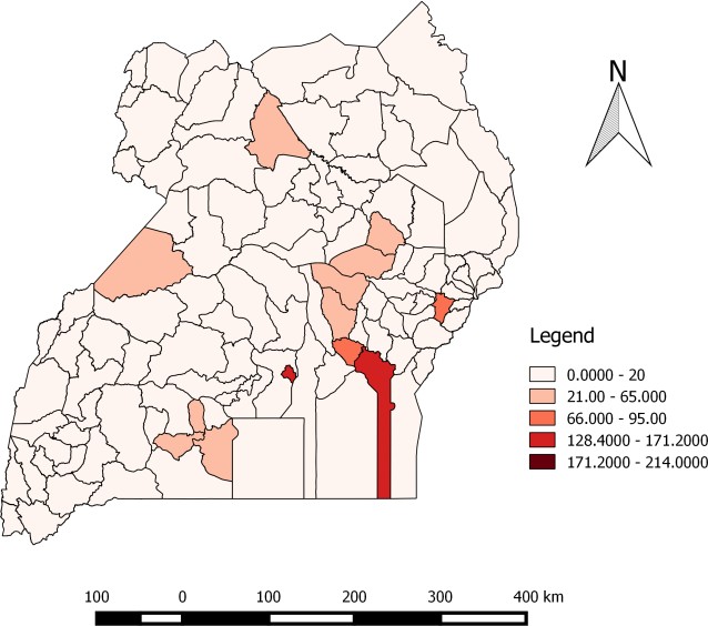 Distribution of Tetanus in Uganda between 2012 and 2016 - UNIPH